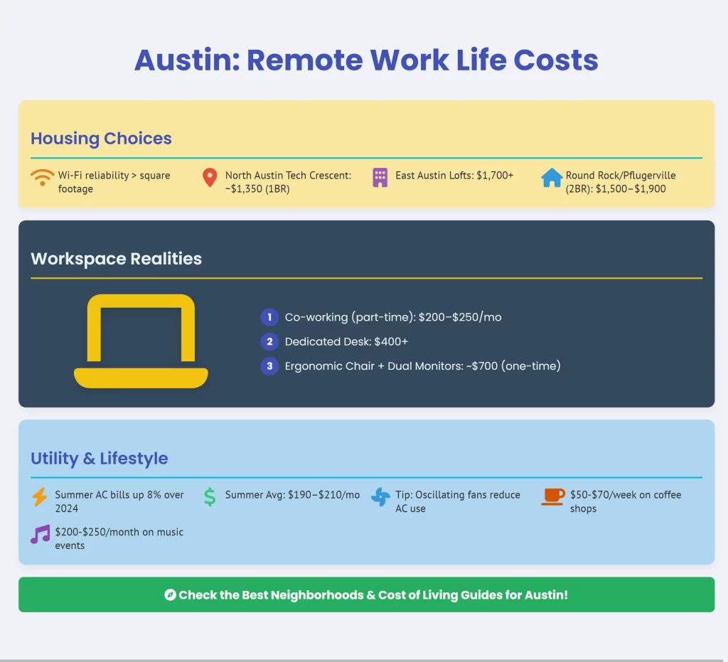 infographic showing Austin remote worker budget 2025