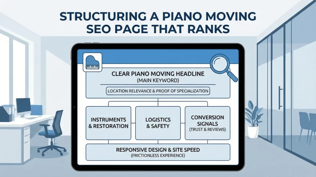 structuring a piano moving page that ranks